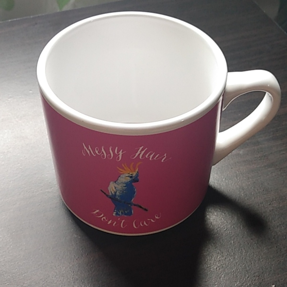 MESSY HAIR DONT CARE PARROT MUG